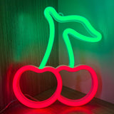 Cherry Neon Lights - Smokeless Decorative Sign, No Fire Risk Ambient Light for Home