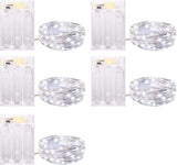 Minetom LED Fairy Lights Battery Operated – Warm White 5 Pack 7FT Flexible String Lights for Apartment Decor and Cozy Evenings