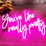 Hello Gorgeous Neon Sign – Family-Friendly Pink Neon Sign for Girls' Room, Shatter-Resistant Acrylic with Dimmer