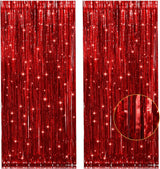 [Brand Name] Solid Color Tinsel Curtain 2-Pack – Streamlined Photo Booth Backdrop, Calm Aesthetic for Modern Gatherings