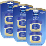 Vaseline Lip Therapy Original + Vitamin E – Commuter Car Cup Holder Lip Therapy, 6-Pack of Mini Unscented Jars