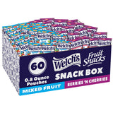 Welch's Fruit Snacks Mixed Fruit & Berries 'N Cherries – Gluten Free Kids Snack Pack for School Lunches and Classroom Treats, 0.8 oz Single Serve Bags (60 Count)