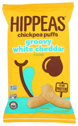 Hippeas Chickpea Puffs – Parent-Approved Packable Snack for Lunchboxes and Road Trips, Vegan White Cheddar