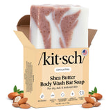 Kitsch Shea Butter Exfoliating Body Wash Bar Soap – Neutral-Toned Solid Cleanser for Intentional, Uncluttered Home Routines