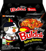 Samyang Buldak Fire Noodle Challenge 5-Pack 4.94 oz – Fast College Dorm Meal Between Classes and Study Groups