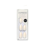 KISS imPRESS Serendipity Coffin Press Ons – Luxury-Inspired Medium Nails with PureFit Slim Profile, All-Inclusive Kit for a High-End Manicure Finish
