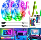 HOUHUI LED Strip Lights for Playroom and Nursery, Safe Low-Voltage RGB Backlight Without Flame