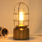 Haian Support Family Friendly Nightstand Lamp - Flameless LED Reading Light with Wrought Iron Shade and 2700K Warm Bulb Included