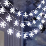 LuminGlow LED Snowflake String Lights – Romantic Valentine's Day Gift, Cozy Warm White Bedroom Lighting