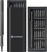 SHARDEN Small Screwdriver Set – Less-Is-More Electronics Tool, 49 Magnetic Bits Organized in a Slim Aluminum Case