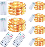 innolife Copper Wire String Lights 6 Pack – Clean Aesthetic Home Lighting with Wireless Battery Operation and Timer