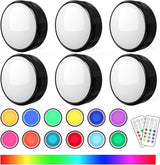 Brilliant Evolution Battery Operated Puck Lights, Dimmable Color Changing Wall Lights for Romantic Bedroom and Home Bar Ambiance
