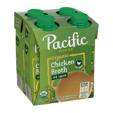 Pacific Foods Low Sodium Chicken Broth – Quick Warm Lunch Companion for Home Office and Travel Tote, 8 oz (4 Pack)
