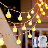 Minetom Battery Powered Globe Lights – Shatterproof Warm White String Lights for Cozy Home Atmosphere & Apartment Styling
