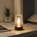 Portable Art Deco Night Light – Stylish Holiday Gift for Women, Crystal Cut Glass with Warm Glow
