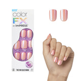 KISS imPRESS Color FX Press On Nails – Quick Pre-Meeting Manicure for Busy Professionals, Short Squoval Pink Finish