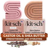 Kitsch Solid Shampoo and Conditioner Bar Set – Spa Like At Home Wellness Experience for Curly Coarse Dry Hair Types