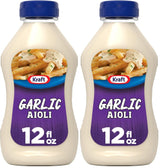 Kraft Mayo Garlic Aioli (12 oz Squeeze Bottle) – Ready-to-Use Garlic Mayo for Lunchbox Sandwiches and Quick Dinners