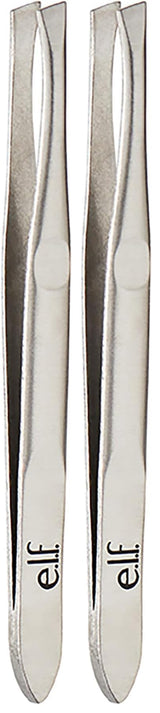 e.l.f. Slant Tweezer Pack of 2 – Spa Night Self-Care Companion, Cruelty-Free Precision Grooming