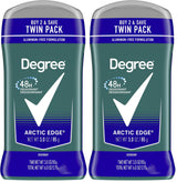 Degree Men Original Arctic Edge Deodorant Twin Pack for Active Outdoor Lifestyles Hiking Trails and Backyard Cookouts