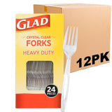 Glad Lightweight Open-Handle Forks – Refined Disposable Cutlery for Neutral Tabletops, Capsule Kitchens and Simple Gatherings, 70 Count