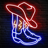 Kavaas Cowboy Boot Neon Sign – Valentine's Day Gift for Her, Western Home Bar and Ranch-Style Bedroom Decor with Warm Glow