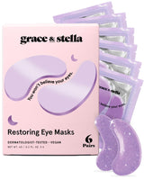 grace & stella Eye Patches - Romantic Valentine's Day Gift for Her, Restoring Gel Masks with Retinol, Bronze, 24 Pairs