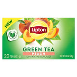 Lipton Peach Green Tea Bags – Calming Afternoon Tea Break with L-Theanine, 20 Individually Wrapped Bags