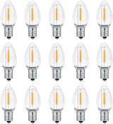 NETEHA C7 Waterproof LED Bulbs for Worry Free Outdoor Decorating, Shatterproof Plastic E12 Bulbs That Eliminate Broken Glass on Lawns