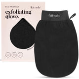 Kitsch Exfoliating Gloves 2pc – Clean-Lined Korean Exfoliating Mitt for Intentional Skincare, Black & Terracotta