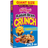 Kellogg's Raisin Bran Crunch Cereal – Nutritious Family Cereal with Whole Grain for Kids' Morning Bowls, 24.5 oz