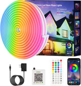 JIAMEI Neon Rope Lights – Aesthetic RGB Strip for Dorm Room and Apartment Ambiance, 20FT to 100FT Options