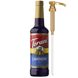 Torani Lavender Syrup with Pump for Wellness Retreat at Home, Soothing Floral Flavor for Daily Calm and Balanced Lattes