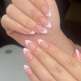 Modelones Press On Nails Almond – Less-Is-More Nail Style for a Clutter-Free Bathroom Counter, 32-Piece Set