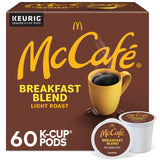 McCafe Breakfast Blend Light Roast K-Cup Pods, Bulk Office Break Room Coffee for Daily Employee Focus, 4 Packs of 24
