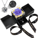Real Preserved Rose with Hidden Necklace – Mother's Day and Holiday Gift for Mom, Grandma, and Fiancée