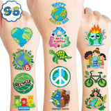Safe Earth Day Temporary Tattoos – 120 Pre-Cut Hypoallergenic Stickers for Children & Classroom Use