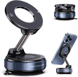 Vacuum Magnetic Suction Phone Holder – Heavy-Duty Magnetic Phone Mount for Trucks, Rideshare, and Long Commutes, Black