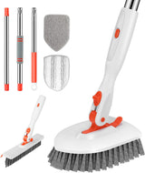 SetSail Shower Scrub Brush – Knee-Friendly Floor Cleaner for Elderly Users, Telescoping Handle with Rotating Head