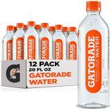 Gatorade Water – Sugar-Free Electrolyte Hydration for Clean-Eating and Keto Lifestyles, Alkaline 23.7oz Pack of 12