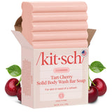 Kitsch Cleansing Tart Cherry Bar – Mood-Setting Body Wash, Long-Lasting Cherry, Rose Petal and Jasmine Aroma