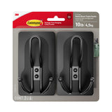 Command Triple Hook Matte Black – Pet-Friendly Wall Hook for Leashes and Bags, No Tools or Sharp Hardware Needed