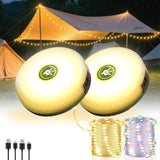 LuminTrail CampGlow Reel – Smoke-Free Battery Operated String Lights, Safe Around Curtains, Canopies & Sleeping Bags