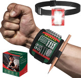 Magnetic Wristband Tool Belt – Auto Repair Wrist Holder for Bolts and Washers, Rechargeable LED Light for Under-Hood Work