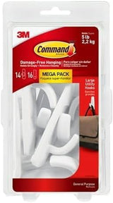 Command 5 lb Large Utility Hooks – No-Drill Wall Hooks for Seasonal Wall Decor and Entryway Charm