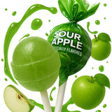 Sour Apple Mini Lollipops – Bulk 65 Count Sour Apple Mini Lollipops for Outdoor Birthday Parties, Block Parties & Backyard BBQ Candy Buffets