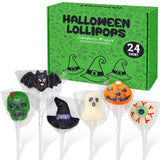 Halloween Lollipops 24 Pack No Artificial Dyes Individually Wrapped Safe Trick-or-Treat Candy for Kids and Classrooms