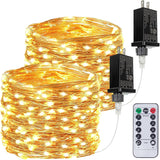 LumiWeave Twinkle Fairy Lights 8 Modes Plug in String Lights – Memory Timer Waterproof Copper Wire for Cozy Bedroom Living Room and Holiday Mantel Display