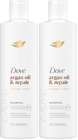 Dove Argan Oil & Repair Shampoo – Calming Haircare Treatment for Stress-Damaged Fine Hair, 12 Fl Oz