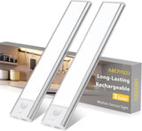 LumiGlow Stair Light Indoor – Battery Operated Motion Sensor Night Light to Prevent Falls, Dimmable Wireless 2 Pack
